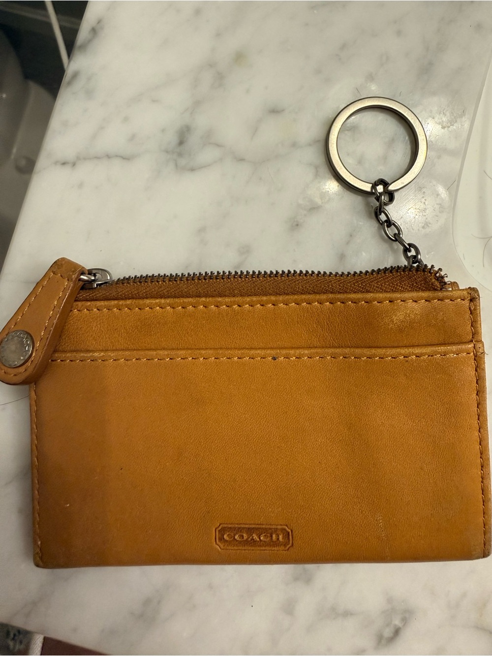 VINTAGE Coach Leather Zip Key Coin Card Case